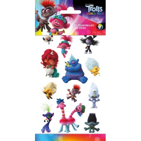 Trolls II 12 st barntatueringar tatuering troll