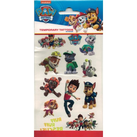 Paw Patrol barntatueringar 12 st gnuggisar valp äventyr